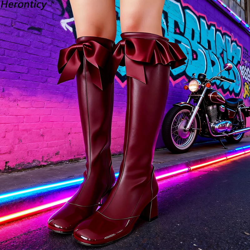 Zip Up Boots Short - Heronticy Botas de cuero hasta la