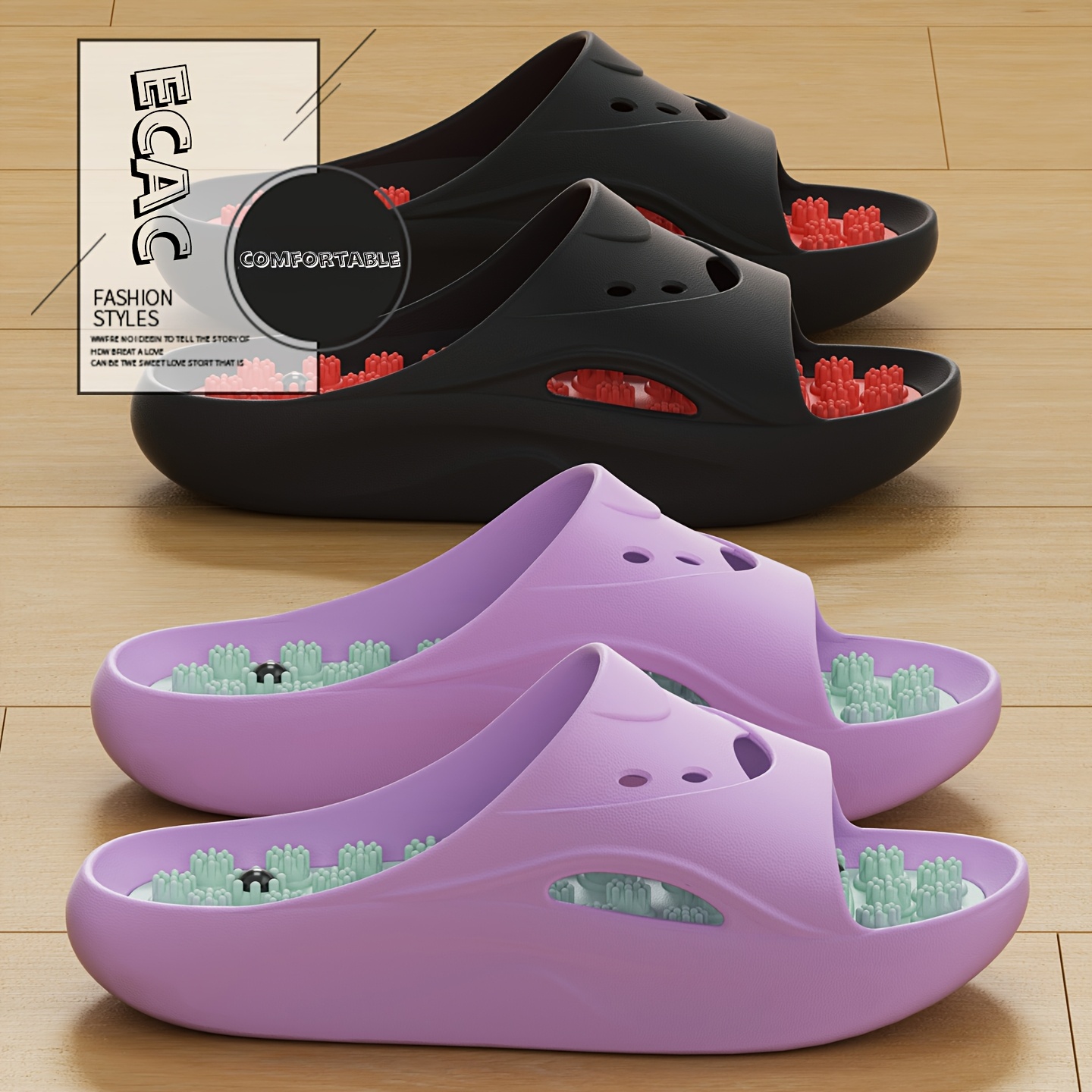 Mule Slip On - Pantuflas de Masaje EVA para Hombre
