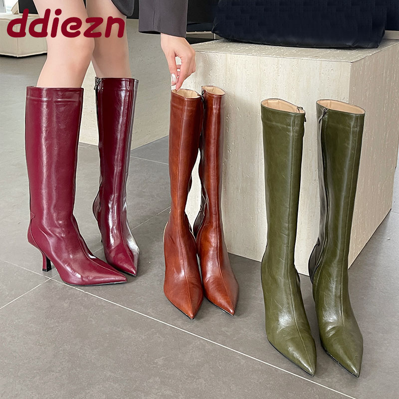 Women'S Shoes For Fall - Botas hasta la rodilla con punta