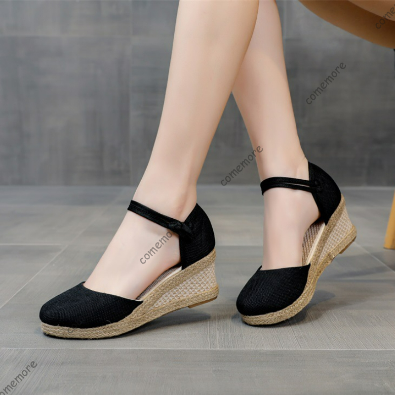 Espadrille Wedge Shoes - Comemore Sandalias Tacón alto Calzado de
