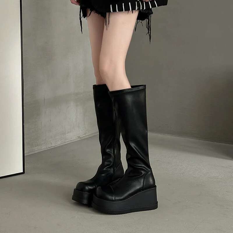 Women'S Shoes For Fall - Botas altas Mujer Cabeza redonda Tacón