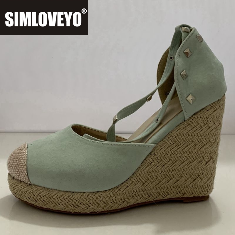 Espadrille Wedge Shoes - Alpargatas SIMLOVEYO, sandalias de cuña para