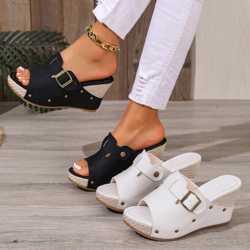 Espadrille Wedge Shoes - Sandalias de plataforma con cuña para
