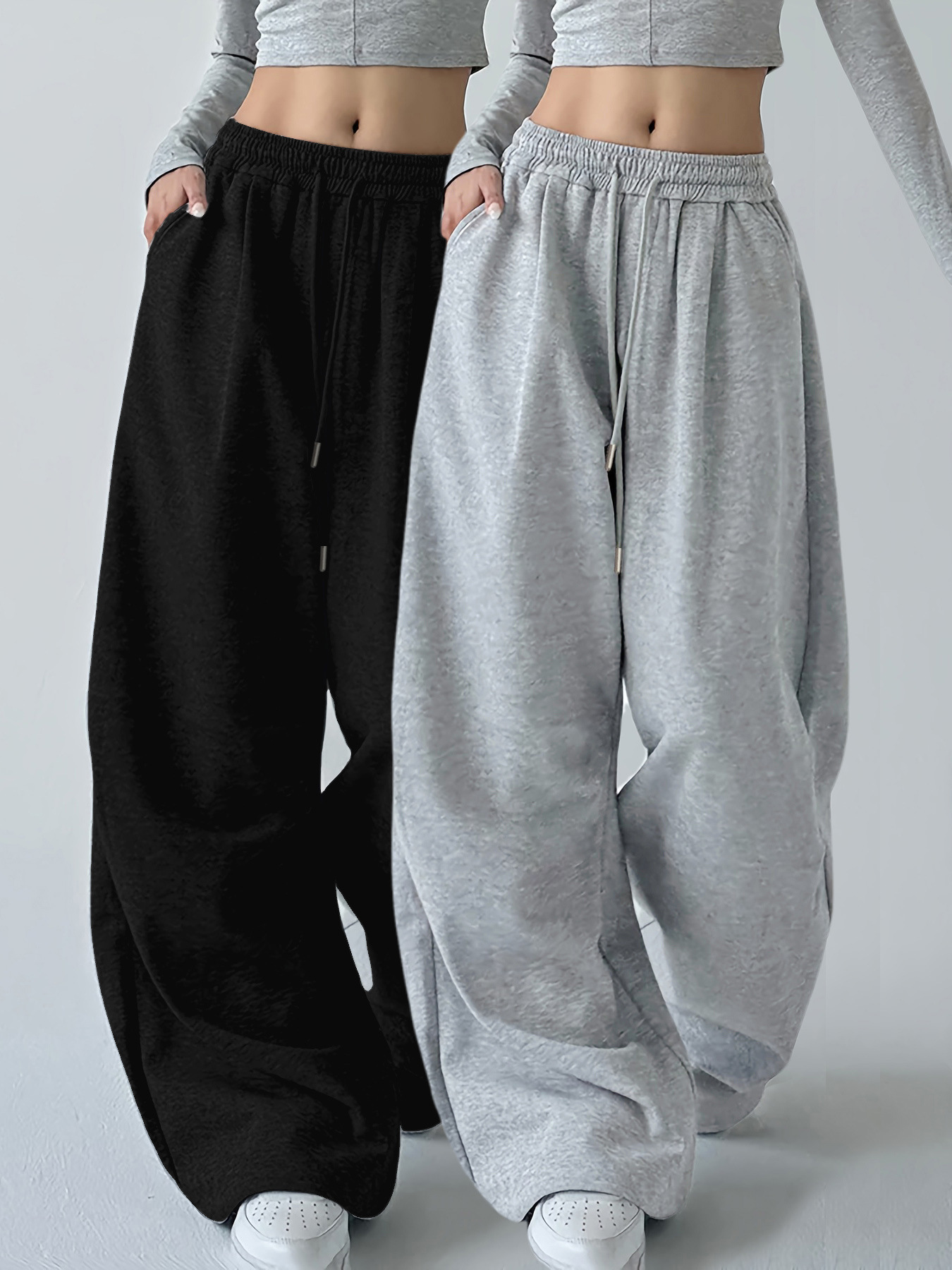 Women Shoes Joggers - Pantalones Deportivos Anchos Estilo Harajuku Y2K