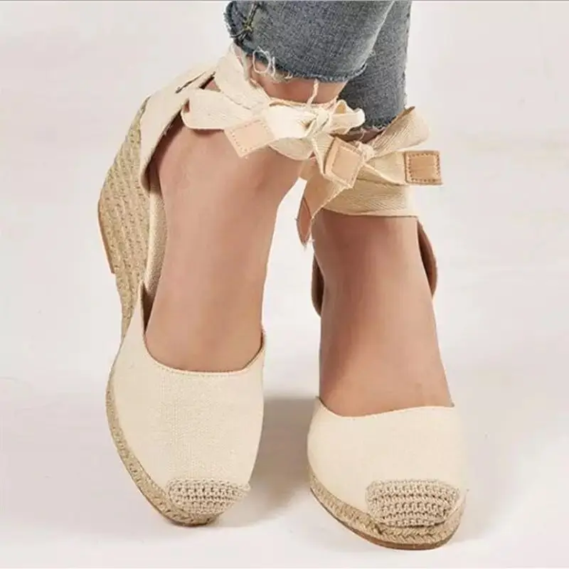 Espadrille Wedge Shoes - Alpargata con correa en el tobillo