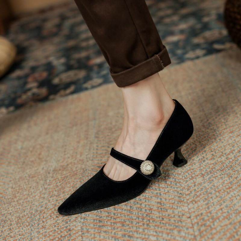 Zapatos Mary Jane con punta pu - Women Shoes With Heels reseña y precio