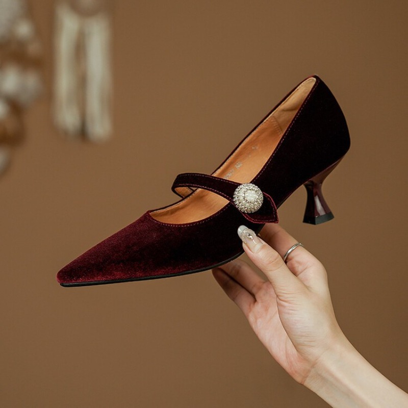 Zapatos Mary Jane con punta pu - Women Shoes With Heels reseña y precio