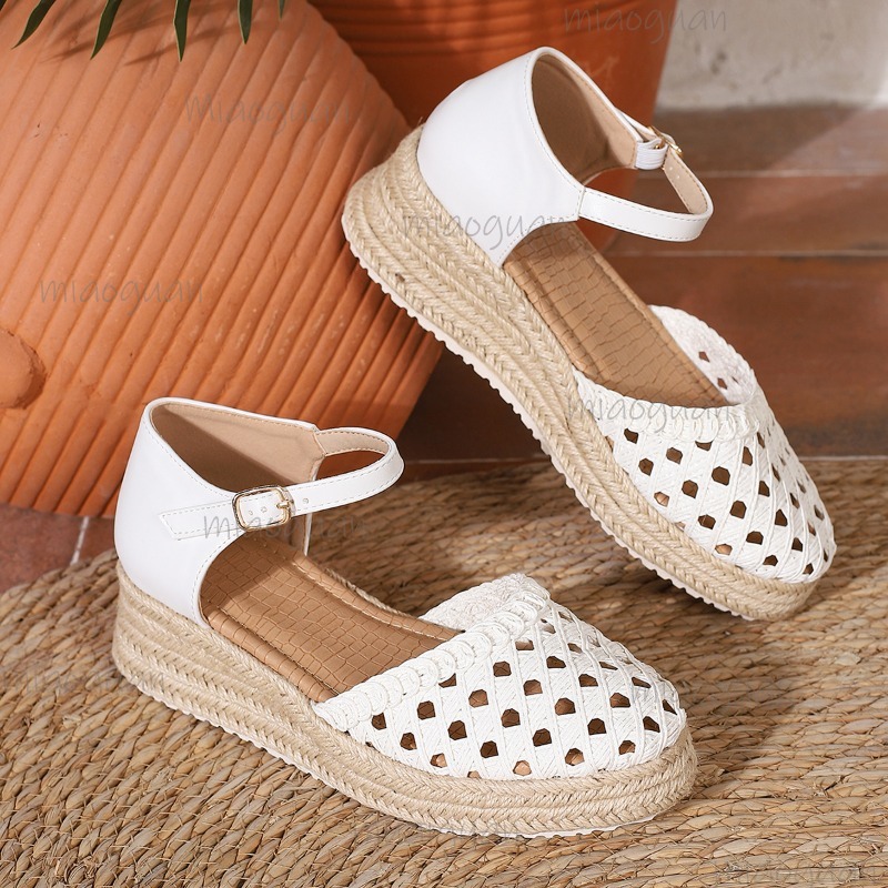 Sandalias de cuña de esparto t - Espadrille Wedge Shoes reseña y precio