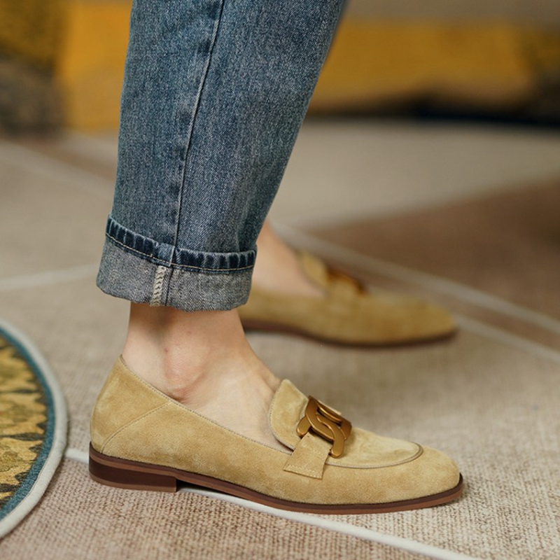 Mocasines de cuero de ante par - Women Shoes With Heels reseña y precio
