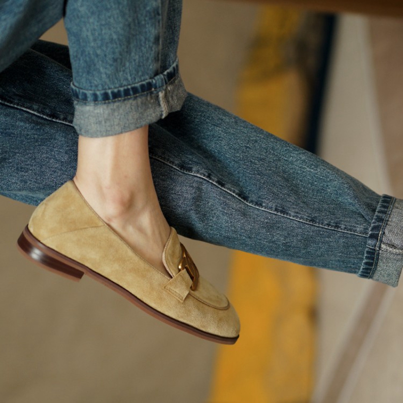 Mocasines de cuero de ante par - Women Shoes With Heels reseña y precio