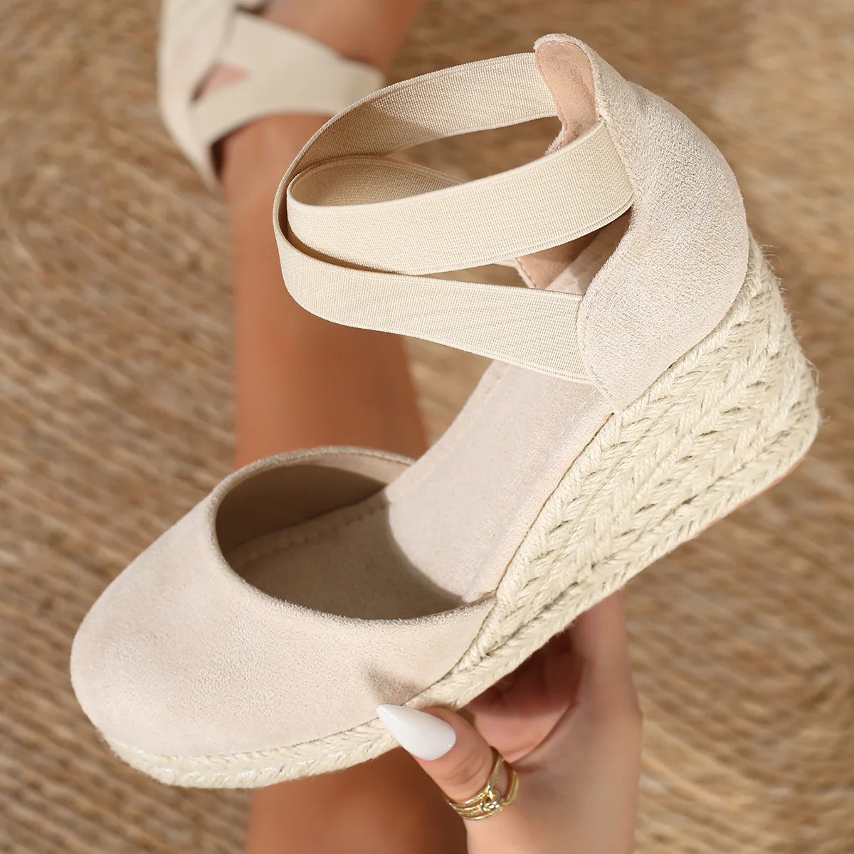 Sandalias de cuña tipo alparga - Espadrille Wedge Shoes reseña y precio