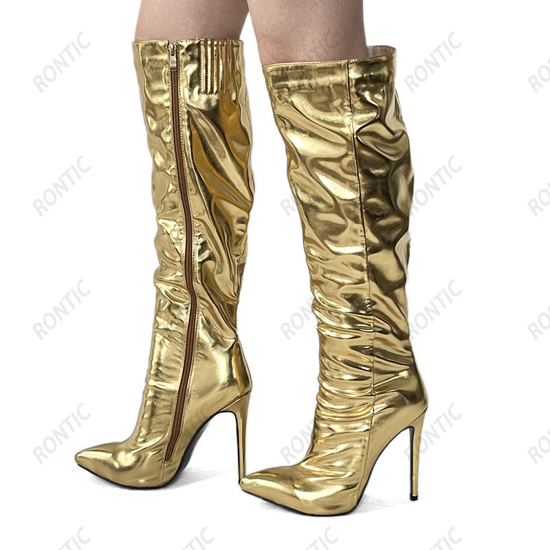 Rontic-Botas por la rodilla co - Zip Up Boots Short reseña y precio