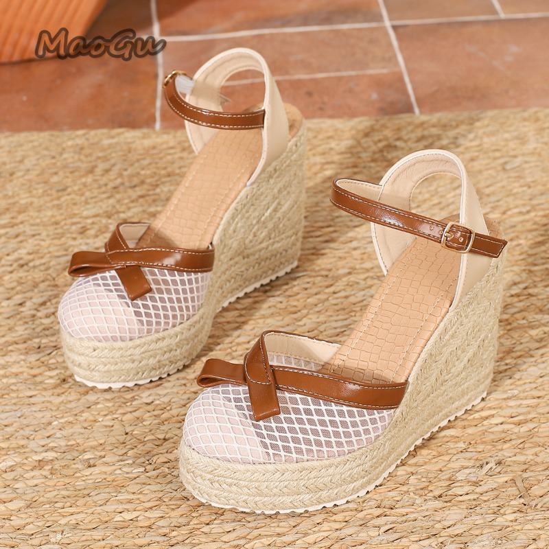Sandalias de cuña de malla con - Espadrille Wedge Shoes reseña y precio