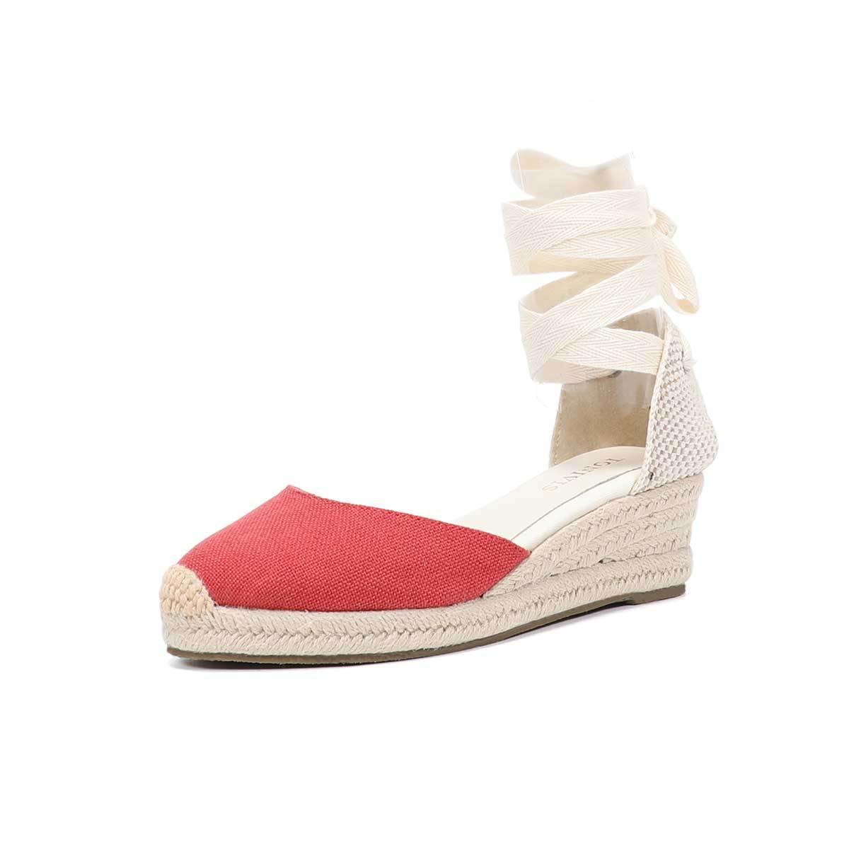 Sandalias de cuña con cordones - Espadrille Wedge Shoes reseña y precio