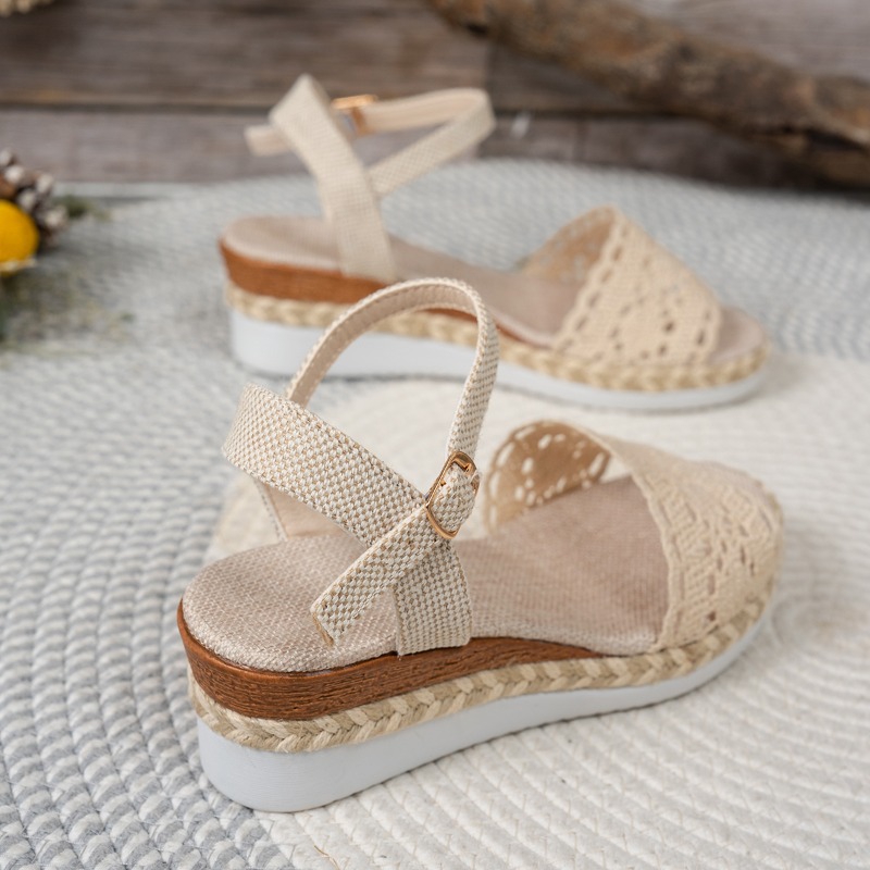 Sandalias de cuña de encaje pa - Espadrille Wedge Shoes reseña y precio