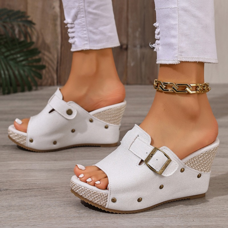 Sandalias de plataforma con cu - Espadrille Wedge Shoes reseña y precio