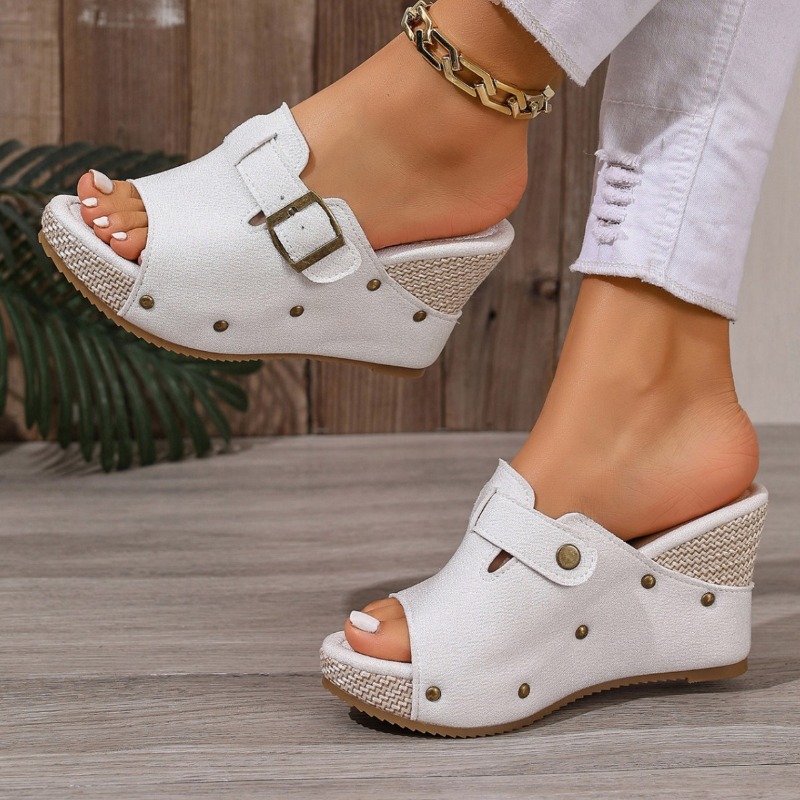 Sandalias de plataforma con cu - Espadrille Wedge Shoes reseña y precio