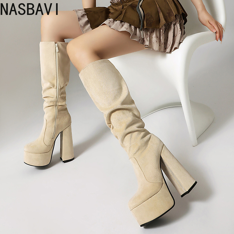 Botas de tacón ultra grueso co - Zip Up Boots Short reseña y precio