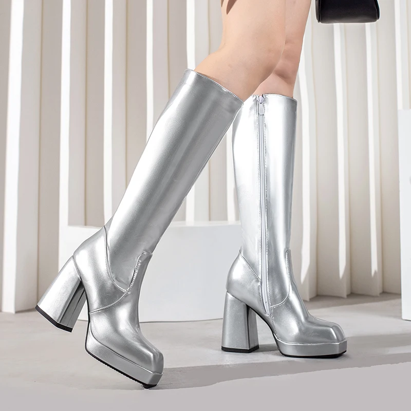 Botas hasta la rodilla con pla - Zip Up Boots Short reseña y precio
