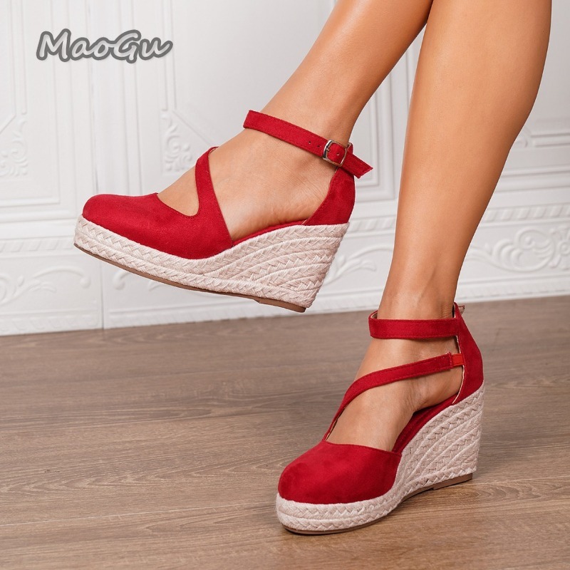 Sandalias de Plataforma con Cu - Espadrille Wedge Shoes reseña y precio