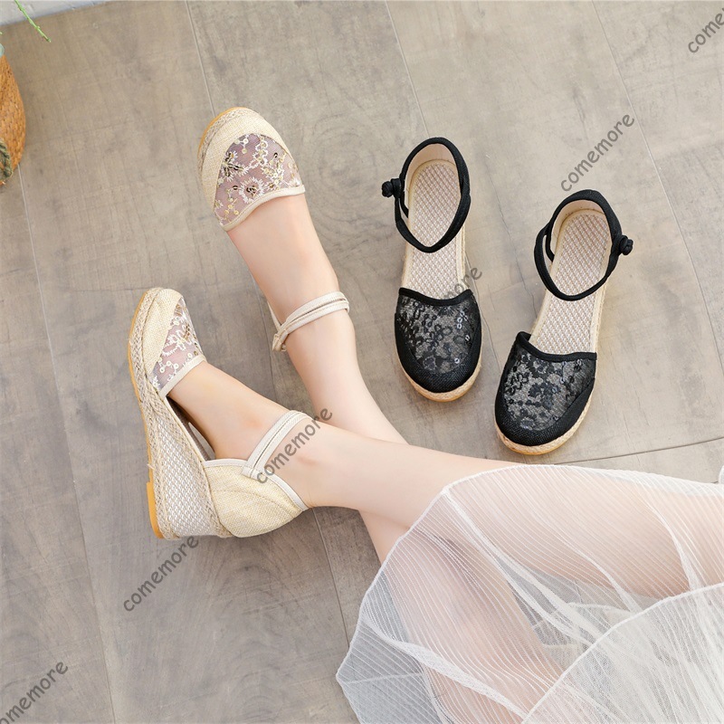 Sandalias de cuña de esparto c - Espadrille Wedge Shoes reseña y precio