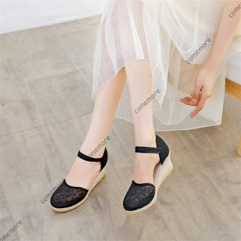 Sandalias de cuña de esparto c - Espadrille Wedge Shoes reseña y precio
